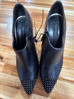 White House Black Market, Klaudia,  black leather, size 6